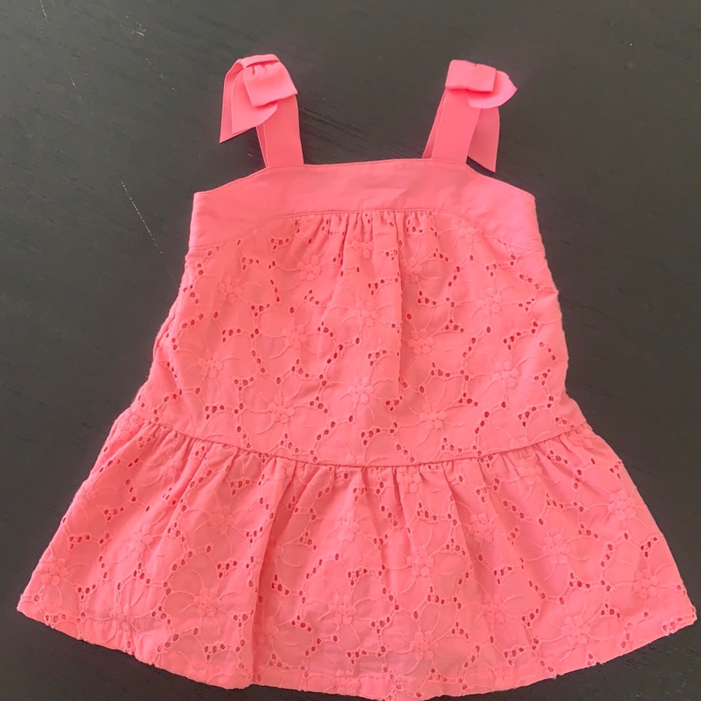 Janie And Jack pink eyelet new dress 12-18mos